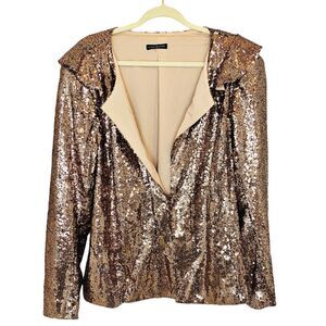 Lane Bryant All Over Sequined Jacket Size 30/32 Rose Gold / Copper - NO SIZE TAG